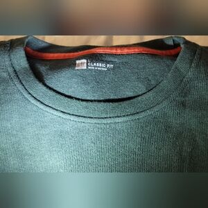 Gap Mens Midweight Micro Ribb Knit pullover Large 100% Cotton Forest Green